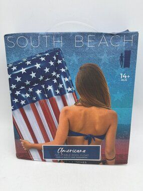 Americana Inflatable Pool Float 71" X 26" Summer Fun Red White & Blue By South B